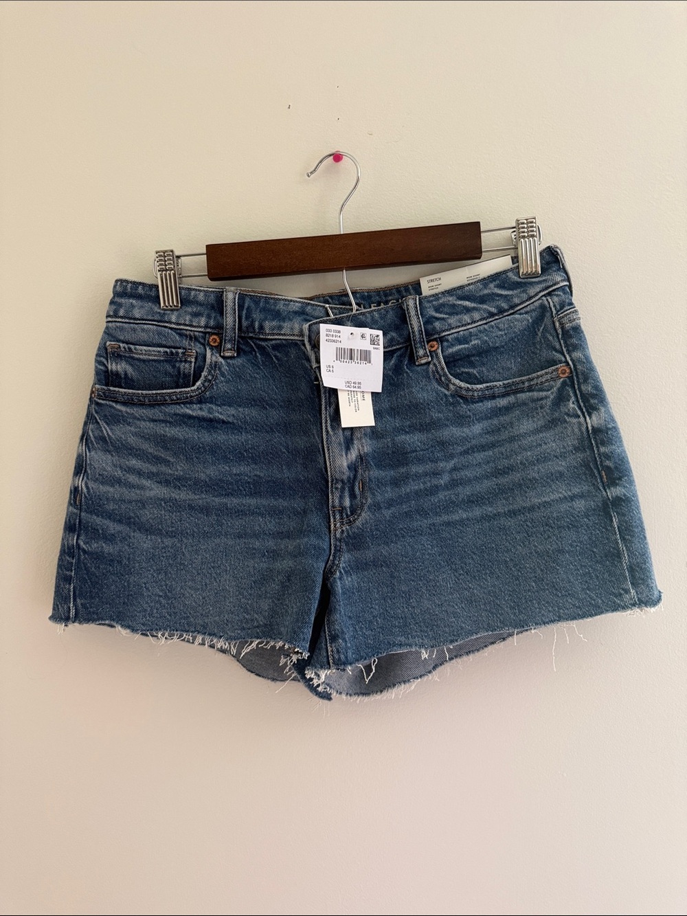 American Eagle Outfitters Faded Blue High-Rise Denim Cutoff Shorts